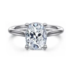 Discount Gabriel & Co. Bravo - 14K White Gold Elongated Cushion Solitaire Diamond Engagement Ring
