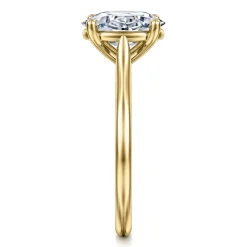 Discount Gabriel & Co. Bravo - 14K Yellow Gold Oval Solitaire Diamond Engagement Ring