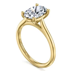 Discount Gabriel & Co. Bravo - 14K Yellow Gold Oval Solitaire Diamond Engagement Ring