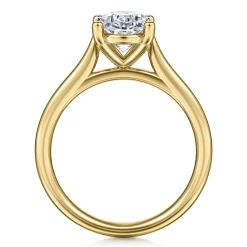 Discount Gabriel & Co. Bravo - 14K Yellow Gold Oval Solitaire Diamond Engagement Ring