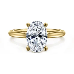 Discount Gabriel & Co. Bravo - 14K Yellow Gold Oval Solitaire Diamond Engagement Ring