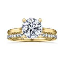 Outlet Gabriel & Co. Bravo - 14K Yellow Gold Round Solitaire Diamond Engagement Ring