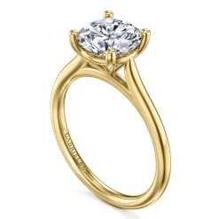 Outlet Gabriel & Co. Bravo - 14K Yellow Gold Round Solitaire Diamond Engagement Ring