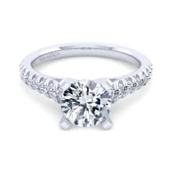 Online Gabriel & Co. Bridget - 14K White Gold Round Diamond Engagement Ring
