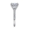Hot Gabriel & Co. Briellah - 14K White Gold Oval Three Stone Diamond Engagement Ring
