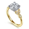 Sale Gabriel & Co. Brigida - Vintage Inspired 14K White-Yellow Gold Round Diamond Engagement Ring