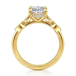 Outlet Gabriel & Co. Brigida - Vintage Inspired 14K Yellow Gold Oval Diamond Engagement Ring
