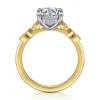 Gabriel & Co. Brigida - Vintage Inspired 14K Yellow Gold Oval Diamond Engagement Ring