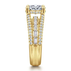Gabriel & Co. Brinne - 14K Yellow Gold Three Row Oval Diamond Engagement Ring