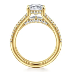 Online Gabriel & Co. Brinne - 14K Yellow Gold Three Row Princess Cut Diamond Engagement Ring