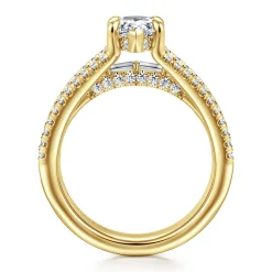 Online Gabriel & Co. Brinne - 14K Yellow Gold Three Row Pear Shape Diamond Engagement Ring