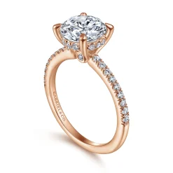 Hot Gabriel & Co. Broderick - 14K Rose Gold Round Diamond Engagement Ring