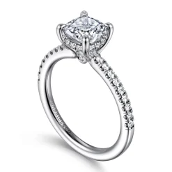 Hot Gabriel & Co. Broderick - 14K White Gold Cushion Cut Diamond Engagement Ring