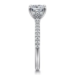 Hot Gabriel & Co. Broderick - 14K White Gold Cushion Cut Diamond Engagement Ring