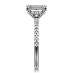 Hot Gabriel & Co. Broderick - 14K White Gold Emerald Cut Diamond Engagement Ring