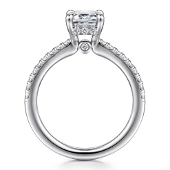 Hot Gabriel & Co. Broderick - 14K White Gold Emerald Cut Diamond Engagement Ring