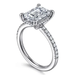 Online Gabriel & Co. Broderick - 14K White Gold Emerald Cut Diamond Engagement Ring