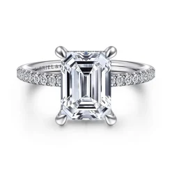 Online Gabriel & Co. Broderick - 14K White Gold Emerald Cut Diamond Engagement Ring