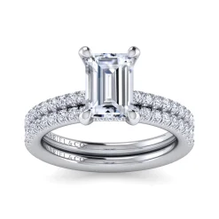 Best Gabriel & Co. Broderick - 14K White Gold Emerald Cut Diamond Engagement Ring