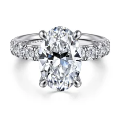 Best Gabriel & Co. Broderick - 14K White Gold Oval Diamond Engagement Ring