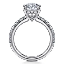 Best Gabriel & Co. Broderick - 14K White Gold Oval Diamond Engagement Ring