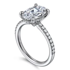 Discount Gabriel & Co. Broderick - 14K White Gold Oval Diamond Engagement Ring