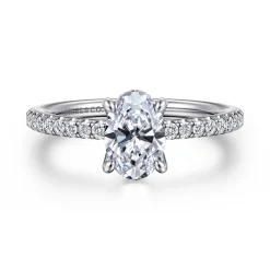 Sale Gabriel & Co. Broderick - 14K White Gold Oval Diamond Engagement Ring