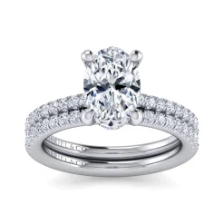 Sale Gabriel & Co. Broderick - 14K White Gold Oval Diamond Engagement Ring