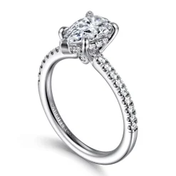 Gabriel & Co. Broderick - 14K White Gold Pear Shape Diamond Engagement Ring