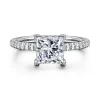 Clearance Gabriel & Co. Broderick - 14K White Gold Princess Cut Diamond Engagement Ring