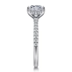 Clearance Gabriel & Co. Broderick - 14K White Gold Princess Cut Diamond Engagement Ring