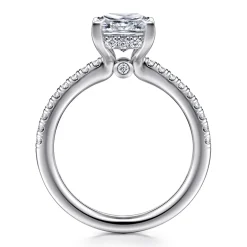 Clearance Gabriel & Co. Broderick - 14K White Gold Princess Cut Diamond Engagement Ring