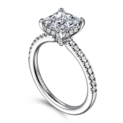 Clearance Gabriel & Co. Broderick - 14K White Gold Princess Cut Diamond Engagement Ring