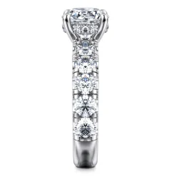 New Gabriel & Co. Broderick - 14K White Gold Round Diamond Engagement Ring