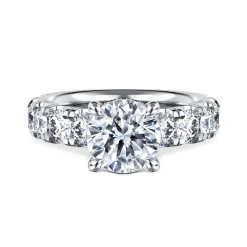 New Gabriel & Co. Broderick - 14K White Gold Round Diamond Engagement Ring