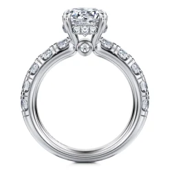 Hot Gabriel & Co. Broderick - 14K White Gold Round Diamond Engagement Ring
