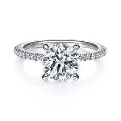 Outlet Gabriel & Co. Broderick - 14K White Gold Round Diamond Engagement Ring