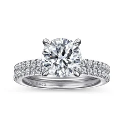 Outlet Gabriel & Co. Broderick - 14K White Gold Round Diamond Engagement Ring
