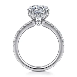New Gabriel & Co. Broderick - 14K White Gold Round Diamond Engagement Ring