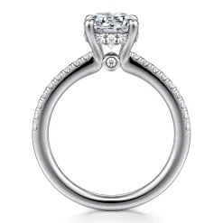 Best Gabriel & Co. Broderick - 14K White Gold Round Diamond Engagement Ring