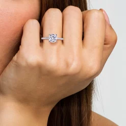 Best Gabriel & Co. Broderick - 14K White Gold Round Diamond Engagement Ring