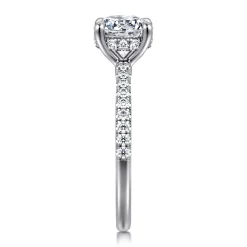 Best Gabriel & Co. Broderick - 14K White Gold Round Diamond Engagement Ring
