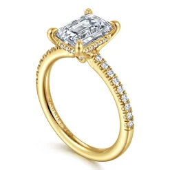 Gabriel & Co. Broderick - 14K Yellow Gold Emerald Cut Diamond Engagement Ring