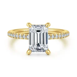 Gabriel & Co. Broderick - 14K Yellow Gold Emerald Cut Diamond Engagement Ring