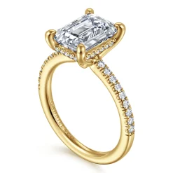 Sale Gabriel & Co. Broderick - 14K Yellow Gold Emerald Cut Diamond Engagement Ring
