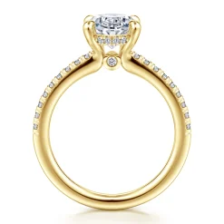 Best Gabriel & Co. Broderick - 14K Yellow Gold Oval Diamond Engagement Ring