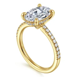 Sale Gabriel & Co. Broderick - 14K Yellow Gold Oval Diamond Engagement Ring