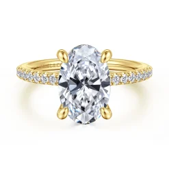 Sale Gabriel & Co. Broderick - 14K Yellow Gold Oval Diamond Engagement Ring