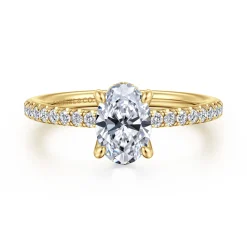 Gabriel & Co. Broderick - 14K Yellow Gold Oval Diamond Engagement Ring