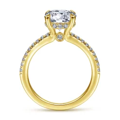 Clearance Gabriel & Co. Broderick - 14K Yellow Gold Round Diamond Engagement Ring